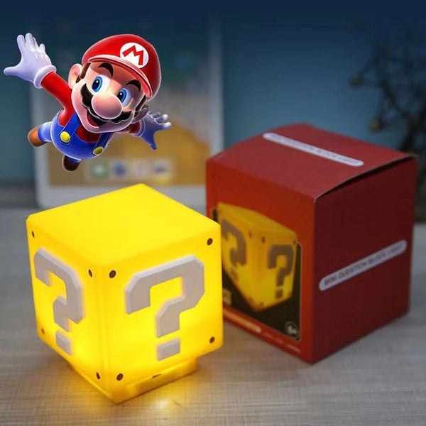 LED Question Mark Night Light Super Mario Bros Games Toy Children Night Light Bedroom Table Lamp USB Charging Kids Birthday Gift