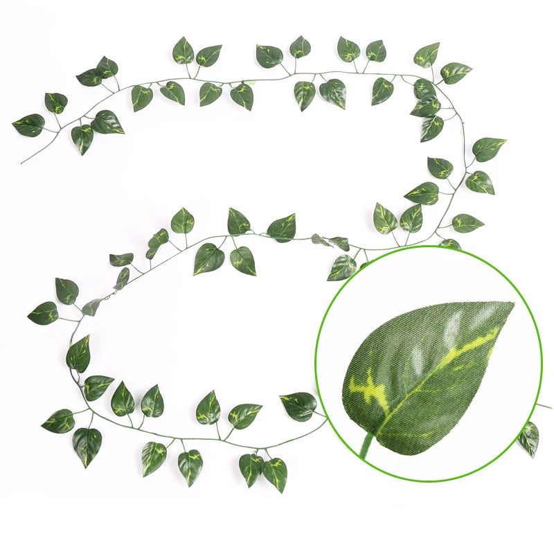 230cm 72 Leaves Vine Artificial Hanging Plants Liana Silk Fake Ivy Leave for Wall Green Garland Decoration Home Decor Party Vine