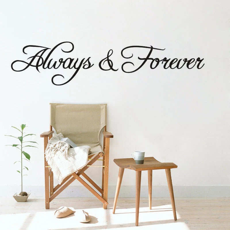 Always Forever Text Wall Stickers for European American Home Decoration Style Stickers 56x7cm