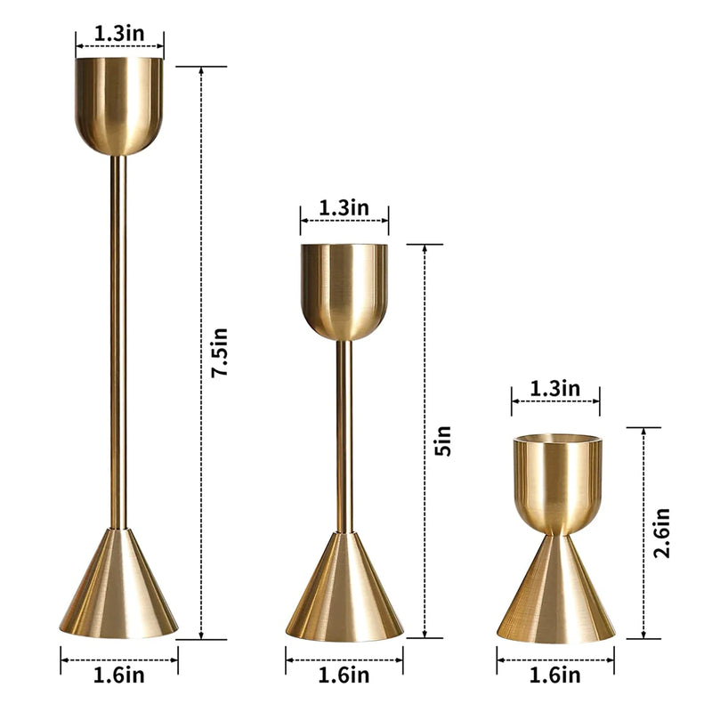 European Gold Candle Holder Metal Candlestick for Wedding Room Table Candle Stand Christmas New Year Bar Party Decoration