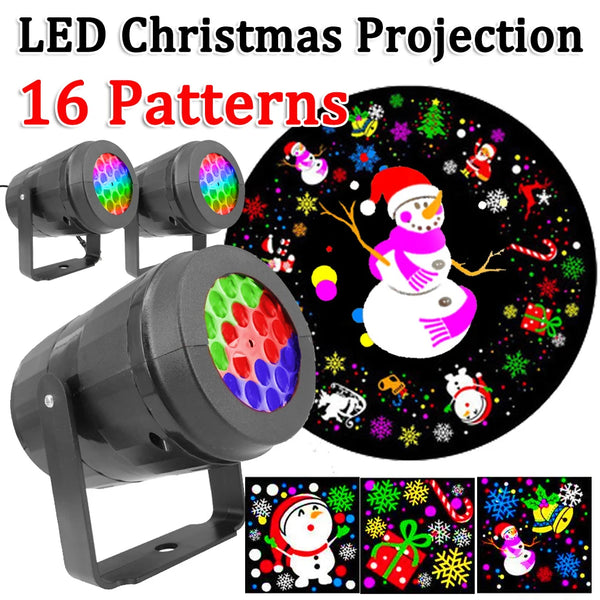 LED Christmas Projector Lamp 360 Rotatable Indoor Outdoor Projector Lamp Holiday Party Christmas Decoration LED Lighting EU/US