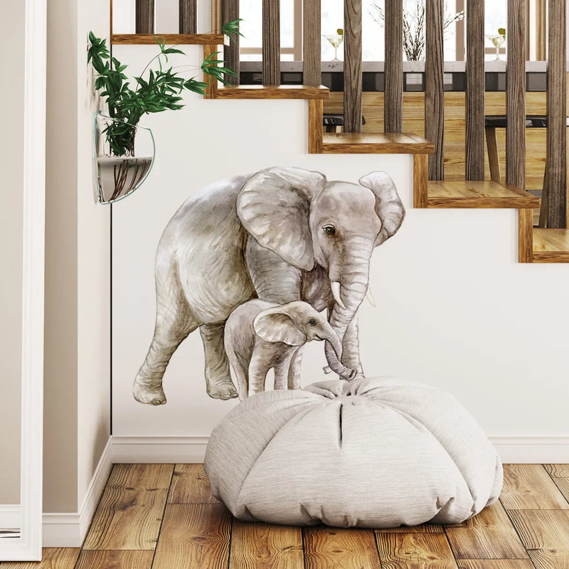 Cartoon Animals Elephant Wall Decal for Children's Room Wall Decoration Background Wall and Room Wall Art Sticker