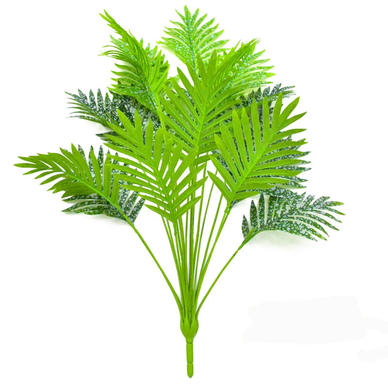 65-92cm Large Artificial Palm Tree Tropical Plants Branches Plastic Fake Tree Iron Leaves Christmas Home Garden Room Decoration