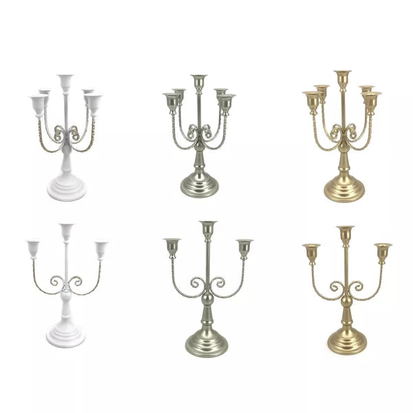 3/5 Arms Candelabra Candle Holder Retro Candlestick Holders Wedding Party Decor Vintage Dining Table Decor