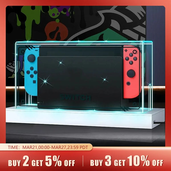 YLW RGB Base Clear Dust Cover for Nintendo Switch Oled Protection Cover Protective Sleeve Acrylic Display Shell Game Accessories