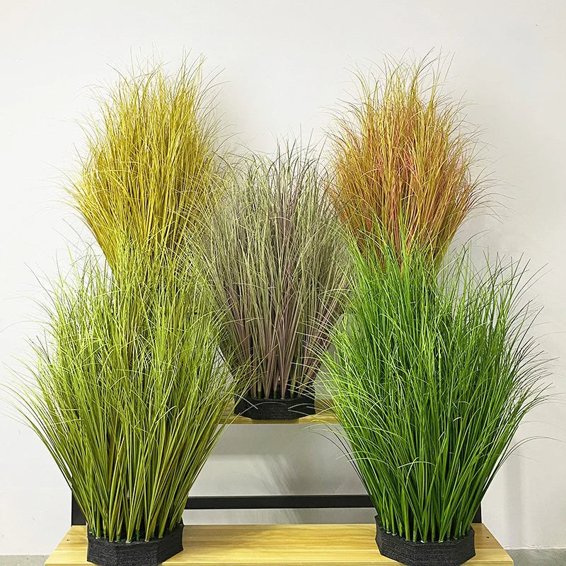 5 Bundles Wheat Grass Onion Grass Plastic Grass Plants Artificial Flower Arrangement Faux Home Wedding Decoration 60cm Length