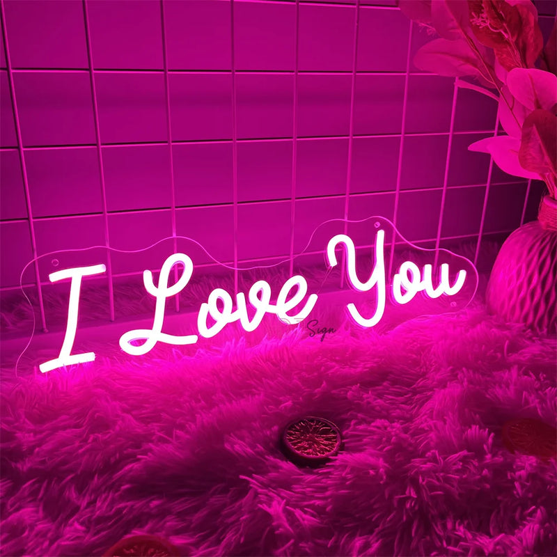 I love you Led Neon Lights Sign Art Wall Hanging Wedding Party Decoration Neon Lights Led Lamps Sign Home Wall Room Decor