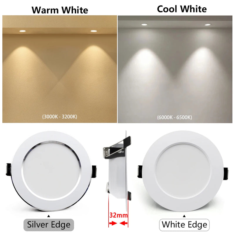 10pcs Spot Light LED Downlight Recessed Ceiling Lamp 220V 240V 7W 9W 12W 15W 18W LED Spotlight Indoor Panel Dowm For Home Decor