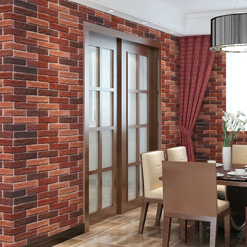 Self Adhesive PVC Brick Wallpaper For Living Room TV Background Wall Decals Diy Home Decor Kitchen Waterproof Decorative Sticker