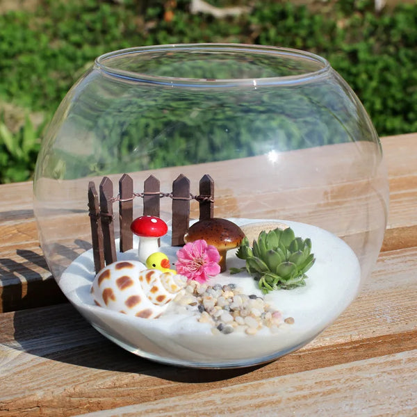 8/10/12/15CM Clear Glass Ball Vase Micro Landscape Succulent Plant Terrarium Container Flower Pots Home Decor Vase Decoration