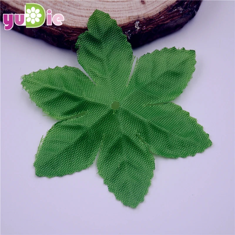 150pcs Silk Green Leaf Artificial Mosaic Wedding Home Decorative DIY Wreath Scissors Rose Leaf Decorative Artificial Plants