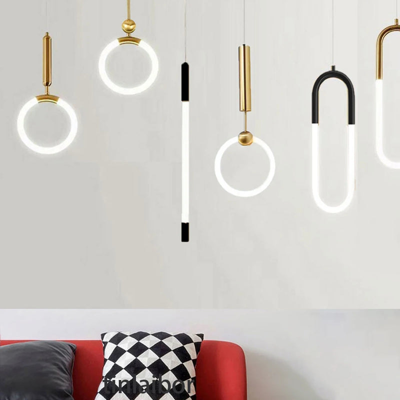 Nordic creative LED Pendant light 360 ° glow Bedroom Bedside Art Chandelier Postmodern Hanging light Luxury Pendant lamp