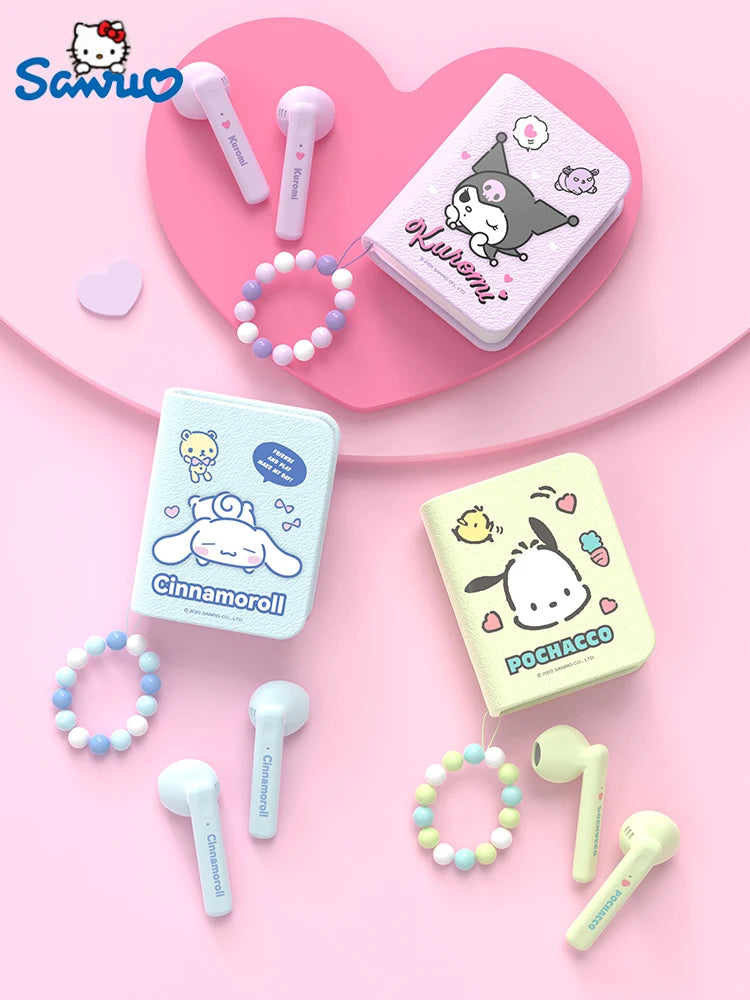 Sanrio Kuromi Bluetooth Earphones Cinnamoroll True Wireless Headset Pochacco Sport Noise Reduction Touch Control Games Headphone