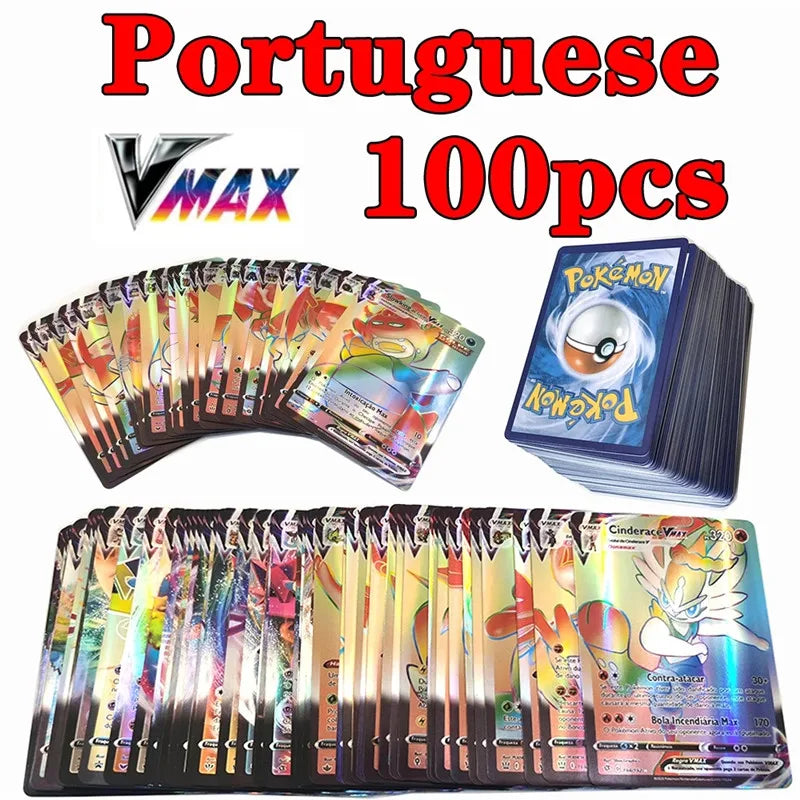 2022 New Portuguese Pokemon Cards Vmax Charizard Pikachu Carte Pokémon Game Battle Carte Trading Shining Cards