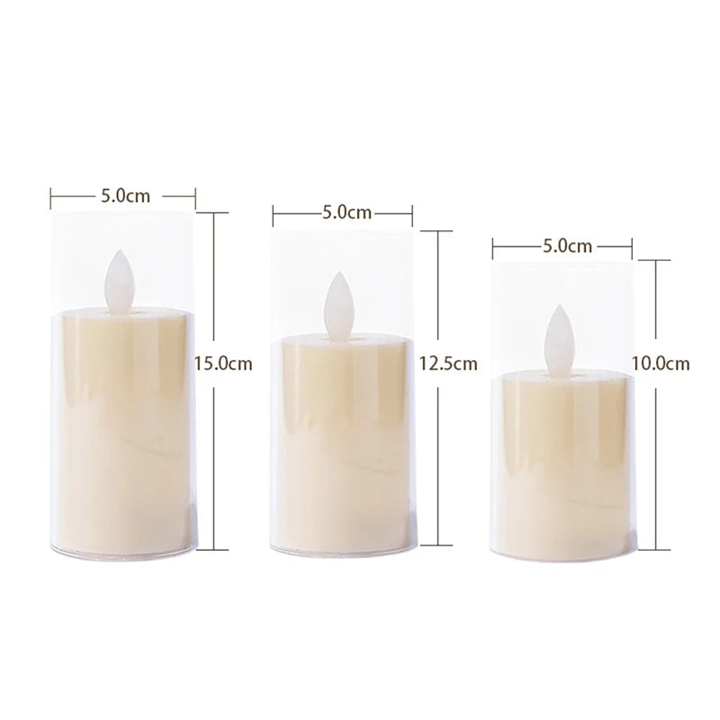 10 Set Electronic Flameless Led Candles with Flickering Flame Battery Powered Tealight Fake Candle Light for Wedding Home Decor