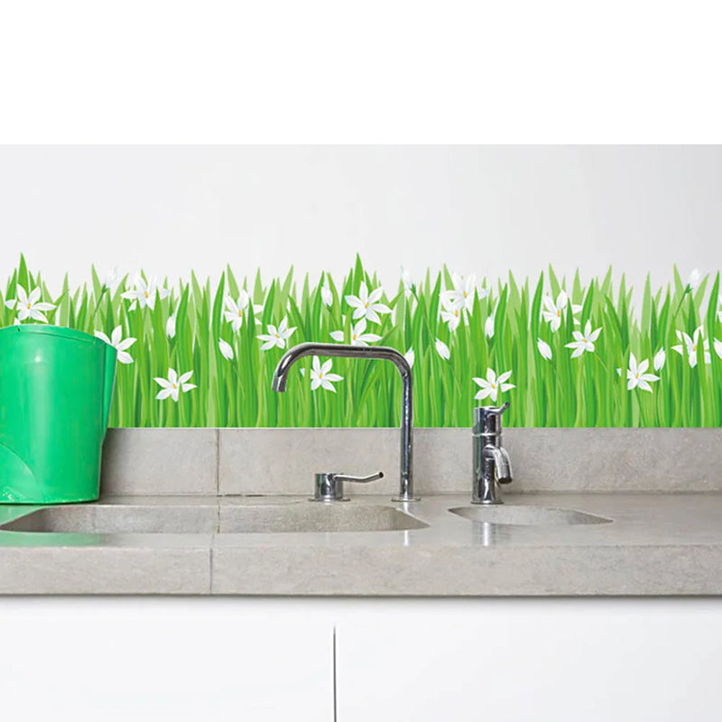 Waterproof Removable DIY Green Grass /flowers Wall Stickers PVC Art Painting Living Room Bedroom Home Decals Murals Decoration