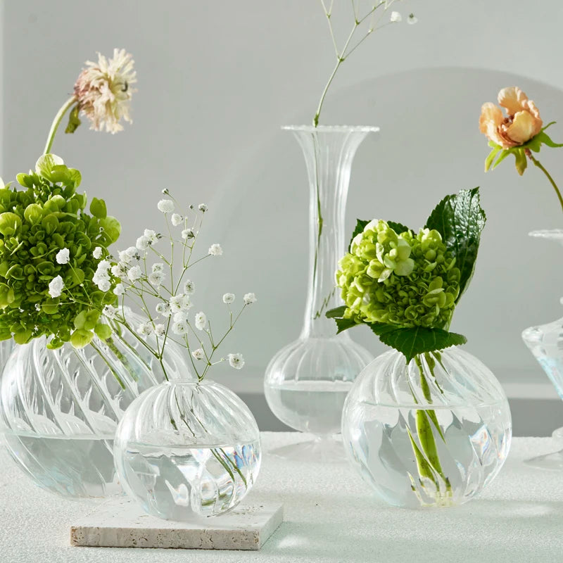 Transparent Vase Modern Home Decor Vase Decoration Home Wedding Clear Glass Vase Nordic Vases Set Hydroponic Vase