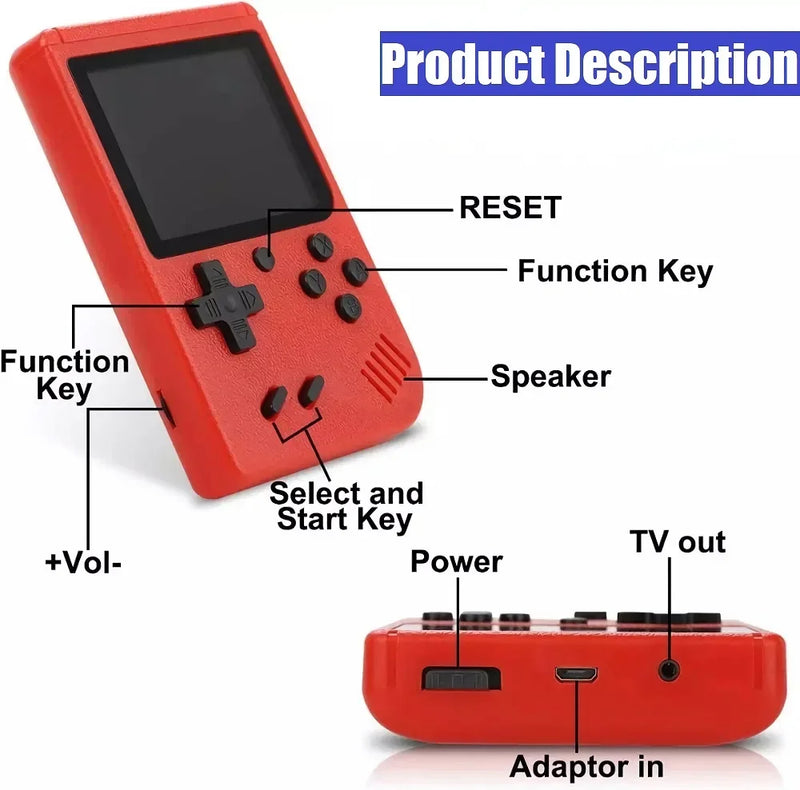 Retro Portable Macarone Mini Handheld Video Game Console 8 Bit 3.0 Inch Color LCD Kids Color Game Player Built in 500 Games