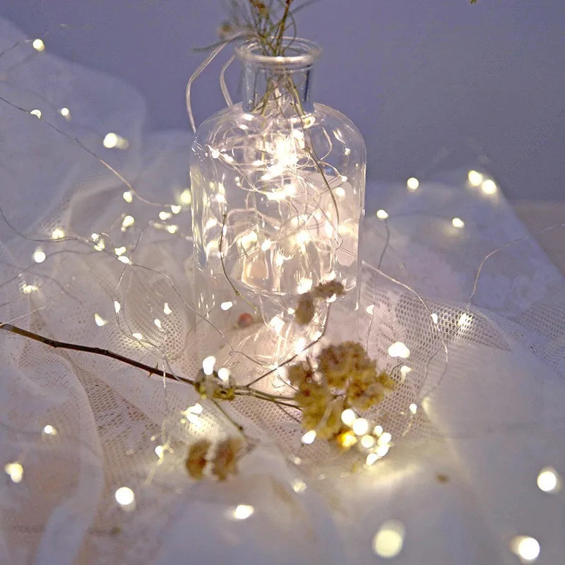 10 LED 1m String Lights Fairy String Light For Indoor Outdoor Home Wedding Holiday Party Decoration Gift Box Bouquet Light Decor