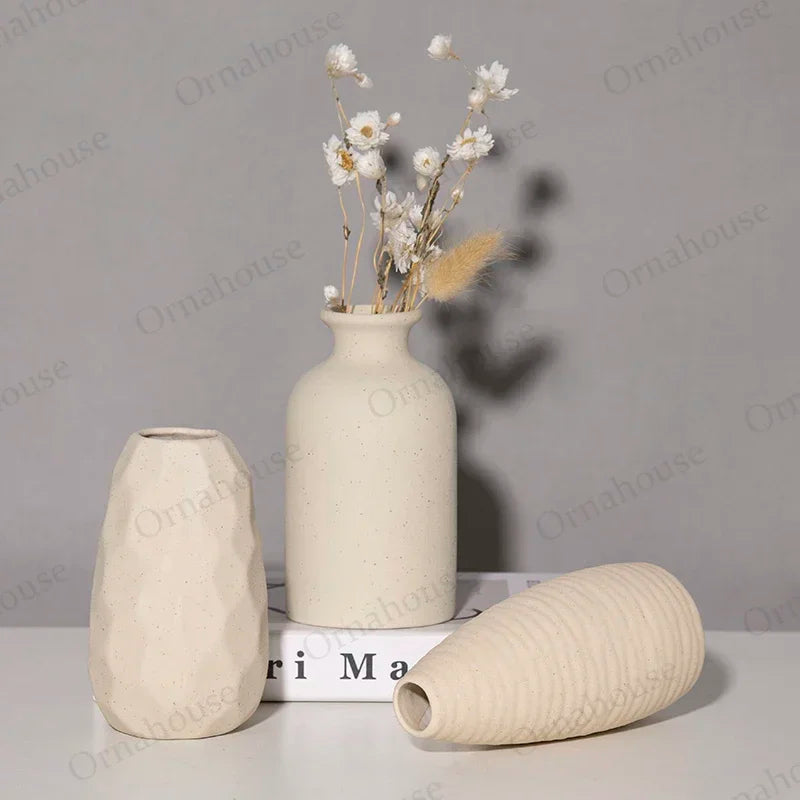 Nordic Ceramic Vase Creative Flower Arrangement Hydroponic Plant Tabletop Decoration Living Room Decorations Nordic Ceramic Vase