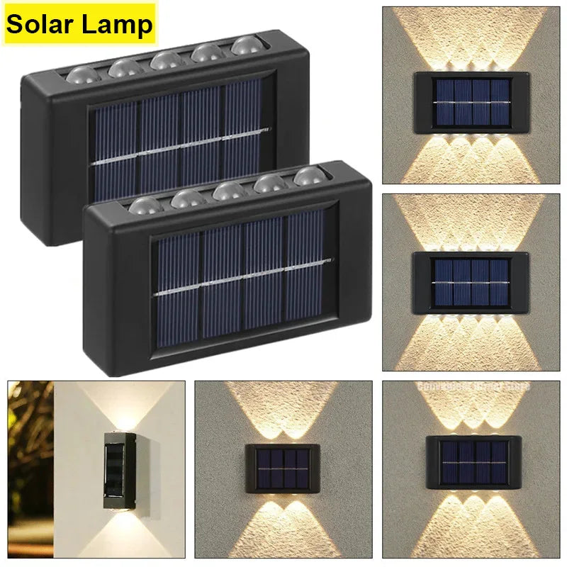 Solar Wall Lamp Outdoor Waterproof LED Solar Lights Up And Down Luminous Lighting For Garden Balcony Yard Street Decor Lamps