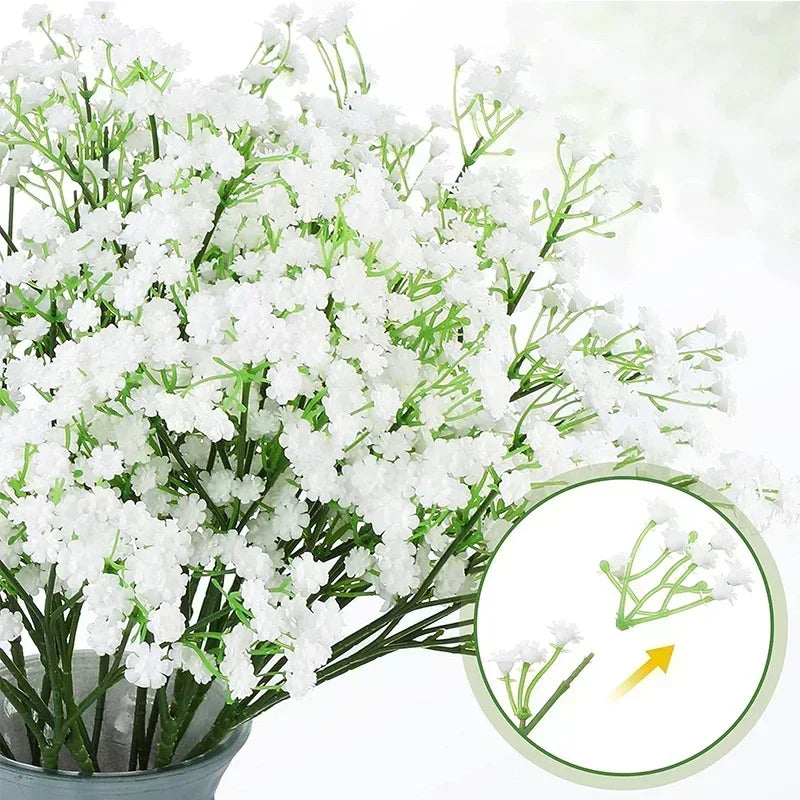 50 Pcs Artificial Flowers Babies Breath Flowers Fake Gypsophila Plants Flowers for Wedding Home Party Decor