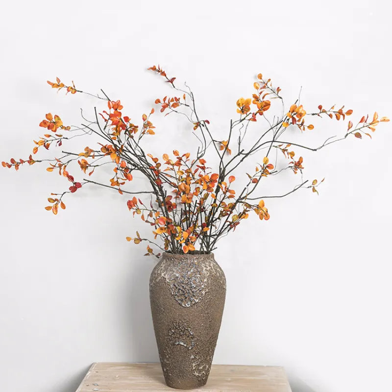 110cm Single Feel Autumn Leaf Plant Bouquet Artificial Flowers Plastic Floor Wedding Arrangement Withered Rattan decoration