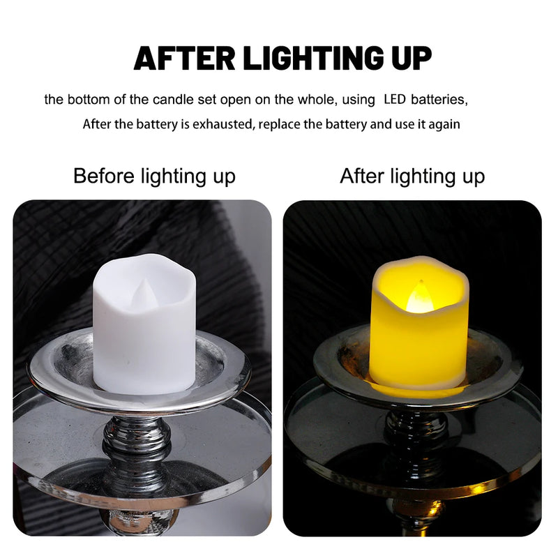 Flameless LED Electronic Candle Lights Battery Powered Tea Light Table Lamp for Wedding Halloween Christmas Decoration Candles