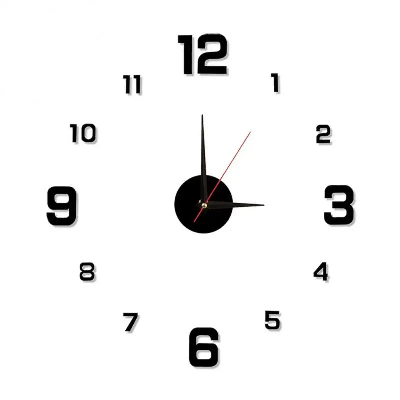 Creative Simple Luminous Digital Clock European-style DIY Mute Wall Clock Study Room Punch-free Wall Stickers Home Decoration