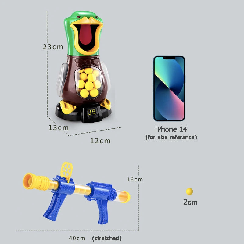 Hungry Shooting Duck Toys 98K Pistol Air-powered Gun Soft Bullet Ball Scoring Battle Games With Light Can Walk Gun Kids Gifts