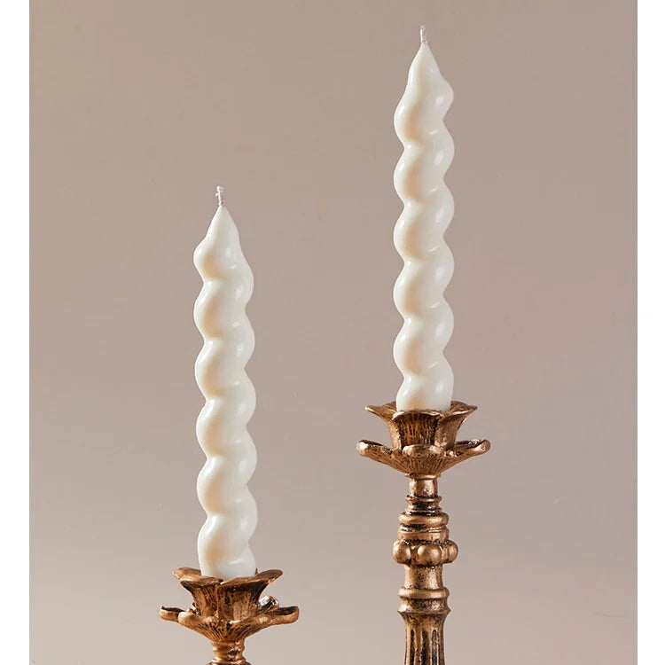 wholesale 2pcs Spiral Candle Decorative Candles Taper Candles Home Decor Wedding Decoration Centerpieces Candlestick