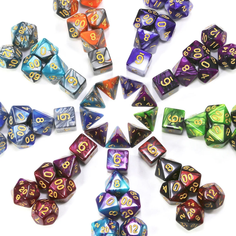 Dice DND Game Dice Role Dice Mixing Colours Dice Set With Bag 9 Different Styles Available For Portable Toys DND RPG TRPG Games