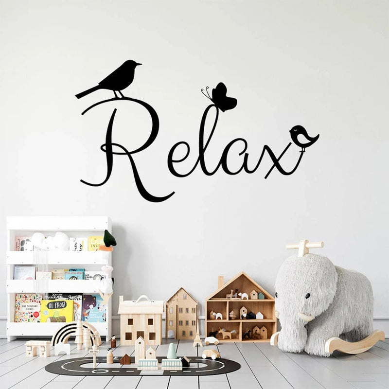 Relax Birds Butterfly Wall Stickers Vinyl Decals For Yoga Bedroom Living Room Home Decor Murals Removable Wallpaper HJ1766