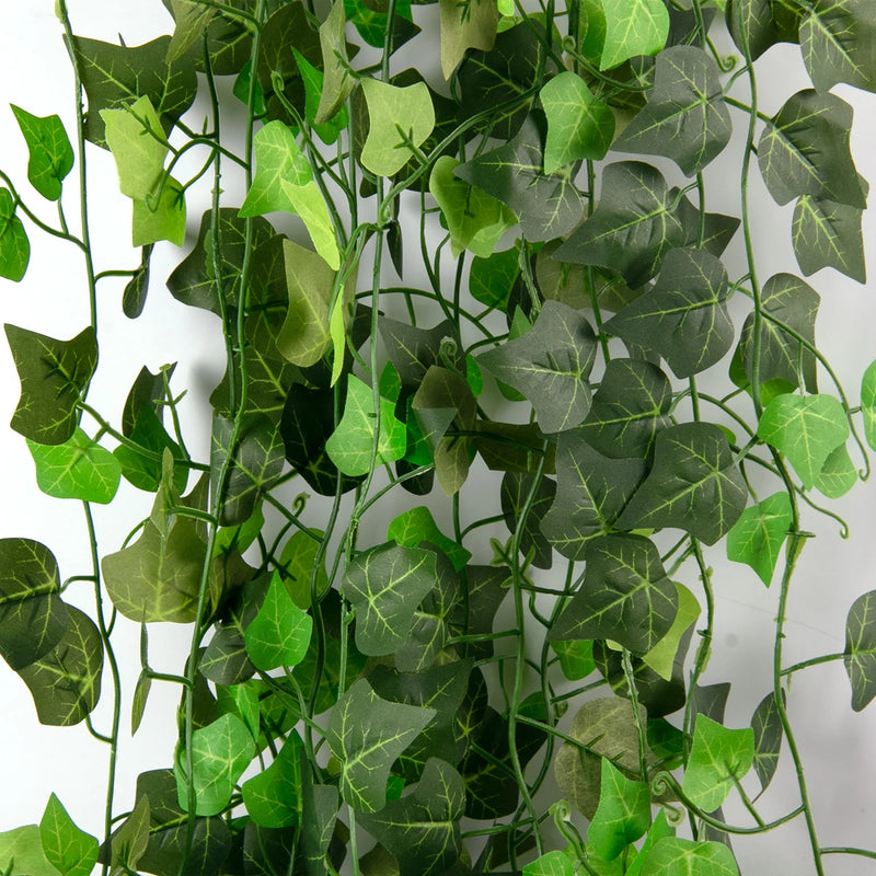 5set 72pcs Leaf 2.4M Artificial Ivy Leaf Garland Plants Vine Home Garden Decor Fake Creeper Green Ivy Wreath Wedding Decoration