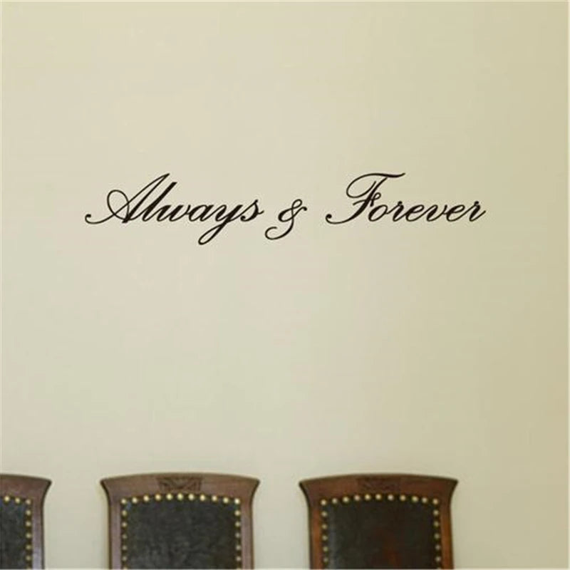 Always Forever Text Wall Stickers for European American Home Decoration Style Stickers 56x7cm