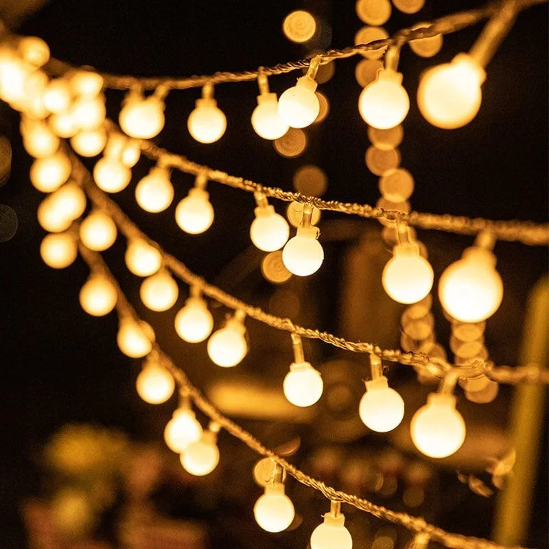 LED String Lights EU/US Plug Christmas Wedding Garland Fairy Tale String Lights Outdoor Garden Decoration Ball Lights