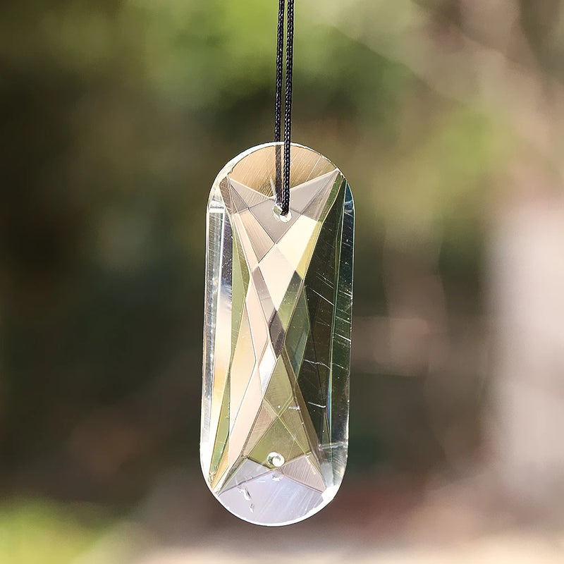 3.0in Faceted Glass Chandelier Crystal Prism Hanging Lamp Part Suncatcher Making Supplies Pendant 2 Holes Spacer Connector