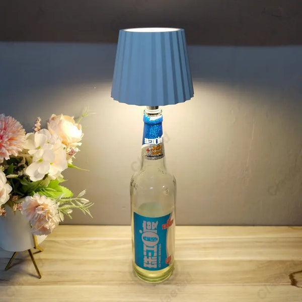 LED Wine Bottle Base Rechargeable Desk Led Lamp Battery Operated Bar Restaurant Dining Mushroom Lamp holders Night Light Decor