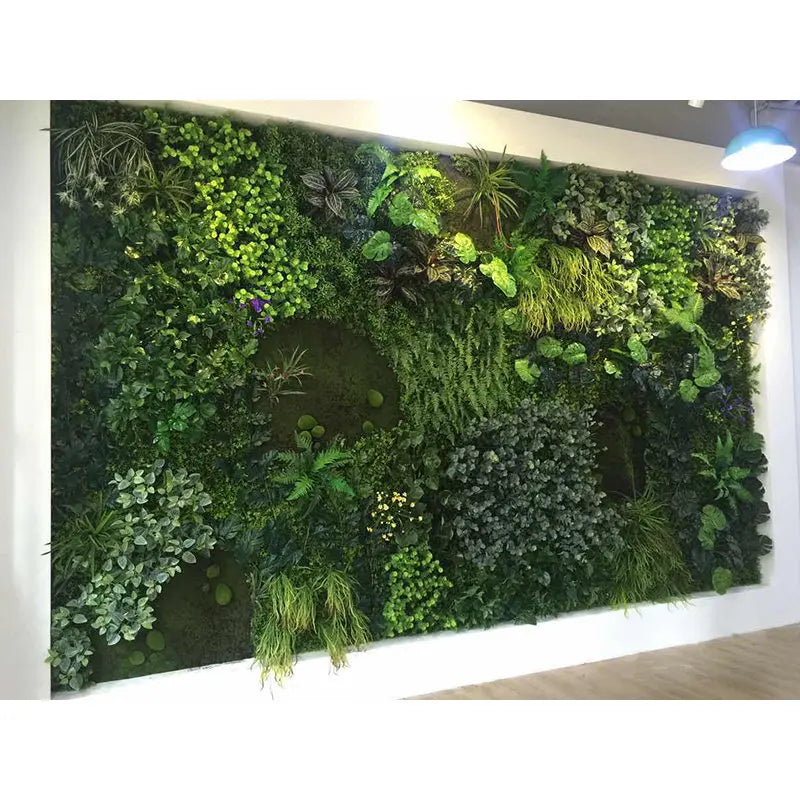 New Artificial Plant Rattan Fake Panel Lawn Simulation Lawn Green Leaf Grass Mesh Grille Wall Decoration