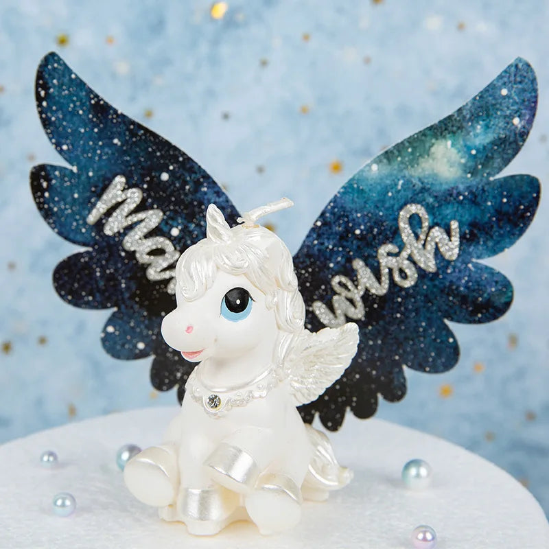 Little Unicorn Zodiac Candle Animal Children's Birthday Candle for Cake Decoration Unicorn Candle for Birthday Boys Kids Soy Wax