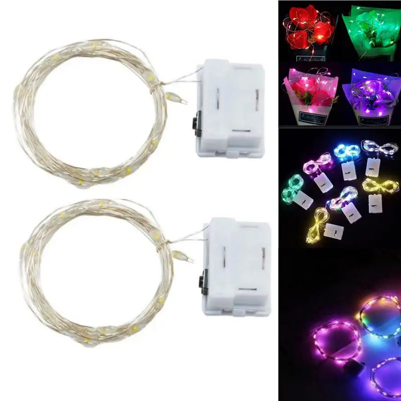 10 LED 1m String Lights Fairy String Light For Indoor Outdoor Home Wedding Holiday Party Decoration Gift Box Bouquet Light Decor